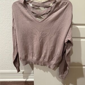 Crisscross V-Neck Knit Sweater